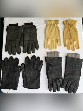 Vintage lot of Men's Leather Gloves Set